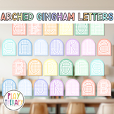 Arched Gingham Pastel Bulletin Board Letters | Door Decor | Bulletin Board Decor