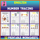 Zoo Animals Numbers Activity Book, Writing Vocabulary, Coloring Worksheets Kids