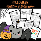 Halloween Math Worksheet Addition and Subtraction