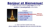 Elementary French First Day Materials