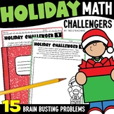 Christmas Math Puzzles Morning Work | Christmas December Math Word Problems Pack