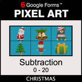 Christmas: Subtraction 0-20 - Pixel Art Math | Google Forms