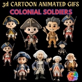 3d Cartoon COLONIAL SOLDIERS - Animated GIF