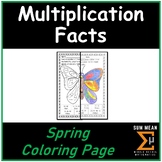 Multiplication Facts (1-digit by 1-digit) | Spring Coloring Page