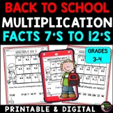 Back to School Multiplication Facts 7Â¡Â¯sÂ¨C12Â¡Â¯s | Worksheets with Jokes