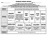 Vocabulary Spelling - Word Work Homework Contract (set of 3)