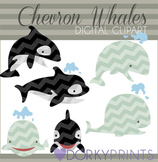 Cute Chevron Whale Clip Art Images