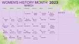 Women's History Calendar March 2023