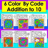 Earth Day Activities - Color By Code - Color By Sum - Addition Facts to 10