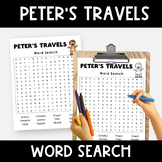 Peter's Travels Bible Story Word Search Activity for Sunday School