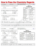 100 Ways to Pass the Chemistry Regents Review Sheet - Acids & Bases