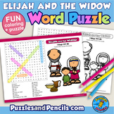 Elijah and the Widow Word Search Puzzle with Coloring Activity | Bible Story