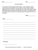 Whale Watch - Save the Whales Letter Writing Assignment  Persuasive Writing