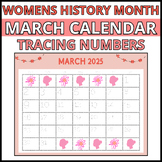 Women's History Month March 2025 Calendar | Tracing Numbers for Kids
