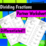Dividing Fractions Differentiated Worksheets