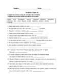 AutÂ¨Â¦ntico 1 Chapter 1B. Vocabulary, Exercise 1. Quiz / Activity