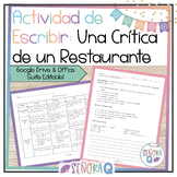 Spanish Restaurant Critique Writing Activity