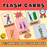 Flashcards for learning jobs in English for beginners | ESL ELL Young Learners