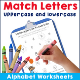 Alphabet Worksheets MATCH Uppercase to lowercase Phonics Review Pre-K Kinder