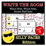 Silly Faces Write the Room Rhythm Activity Worksheet Whole Note Whole Rest