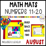 August Math Mats Numbers 11 to 20 | Back to School Counting Teen Activity