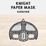 Knight Paper Mask Printable Medieval Craft Activity Costume Template for Kids