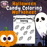 Halloween Candy Coloring Worksheet - Fun Color Recognition Activity