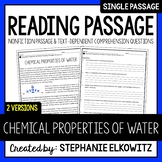 Chemical Properties of Water Reading Passage | Printable & Digital