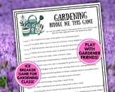 Gardening Riddle Me This Game | Gardening Trivia Game