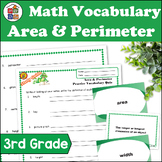 Area & Perimeter | 3rd Grade Math Vocabulary Study Guide Materials and Quizzes