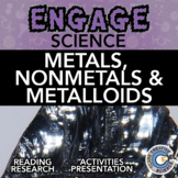 Metals, Nonmetals & Metalloids Guided Notes, Leveled Reading, Activities & Slide