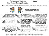Pythagorean Theorem New Year's Math Activity: Message Decoder