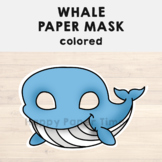 Whale Paper Mask Printable Ocean Sea Animal Craft Activity Costume for Kids