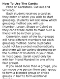 Student Grouping Cards