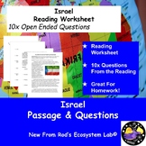Israel Country Profile Reading Worksheet w/Answer Key EDITABLE