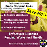 Infectious Diseases Lesson Reading Worksheet Bundle **Editable**