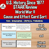 World War II Cause and Effect Card Sort US History STAAR 11th Grade Review WW2