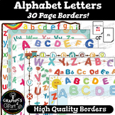Alphabet Page Borders Colorful Letters Frames Letters {Clipart for Teachers}