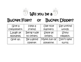 Will You Be a Bucket Filler? or Bucket Dipper? Sorting Activity