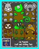 Zoo Craft Writing - Rhino - Koala - Gator - Chameleon - Sloth - Anteater