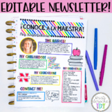 SPANISH Meet the Teacher Newsletter EDITABLE Bright Stripes
