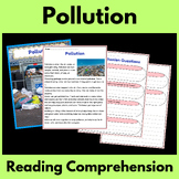 Pollution Reading Comprehension Activity Pages l Informational Passage