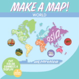 World Map Interactive Bulletin Board Geography Activity | Continents Wall Map