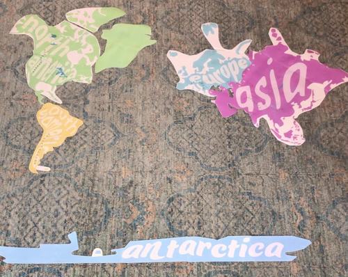 World Map Interactive Bulletin Board Geography Activity | Continents Wall Map