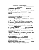 Lesson III Student PowerPoint Note Guide "Phase Changes"