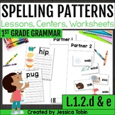 L.1.2.d and L.1.2.e Spelling Patterns Activities, Practice, Worksheets - Grammar