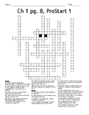 Prostart Level 1 Chapter 1 Cross Word Puzzle