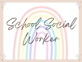 *Updated* Rainbow Boho School Social Worker Office Sign