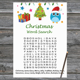 Christmas Word Search Game Printable,Christmas owl Christmas Activity