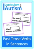 Past Tense Regular Irregular Verbs Task Cards Autism Special Education